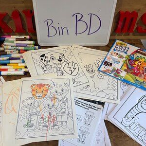 Bundle of Crayola mess free coloring books and markers.